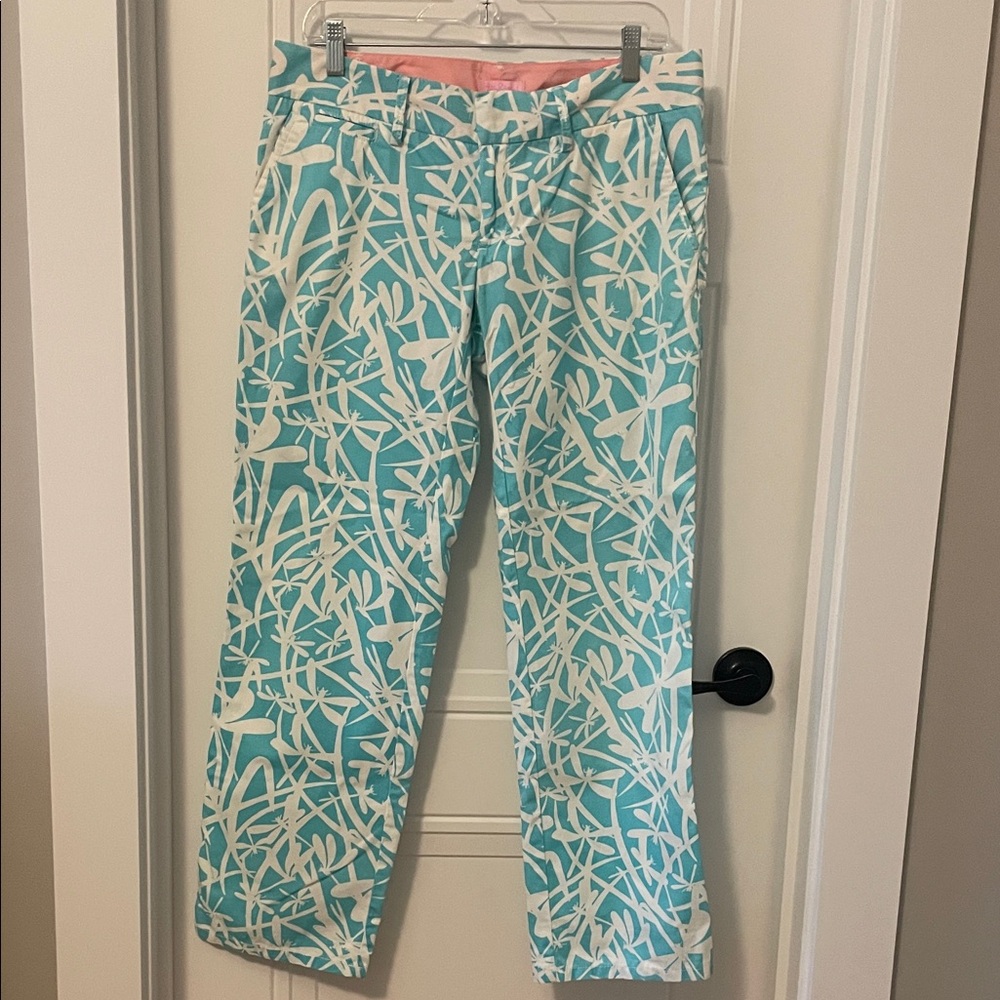 Lilly Pulitzer Classic White and Aqua Women’s Pants